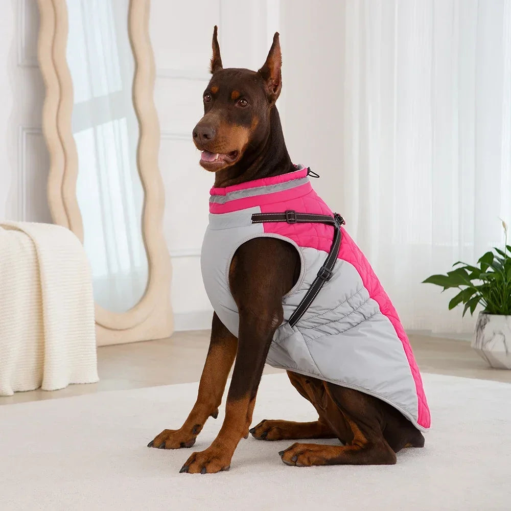 CDDMPET Waterproof Dog Jacket With Harness Winter Coat For Dogs