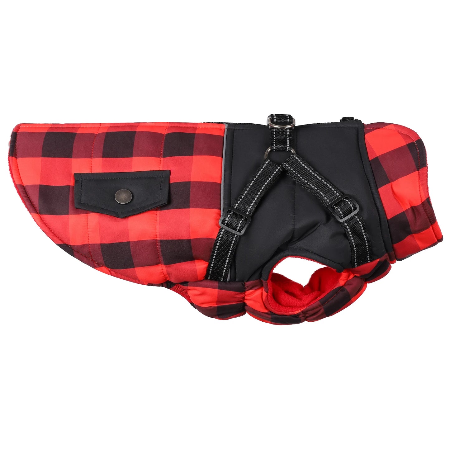 Choice Reflective Dog Jacket With Harness Winter Warm Back Zipper