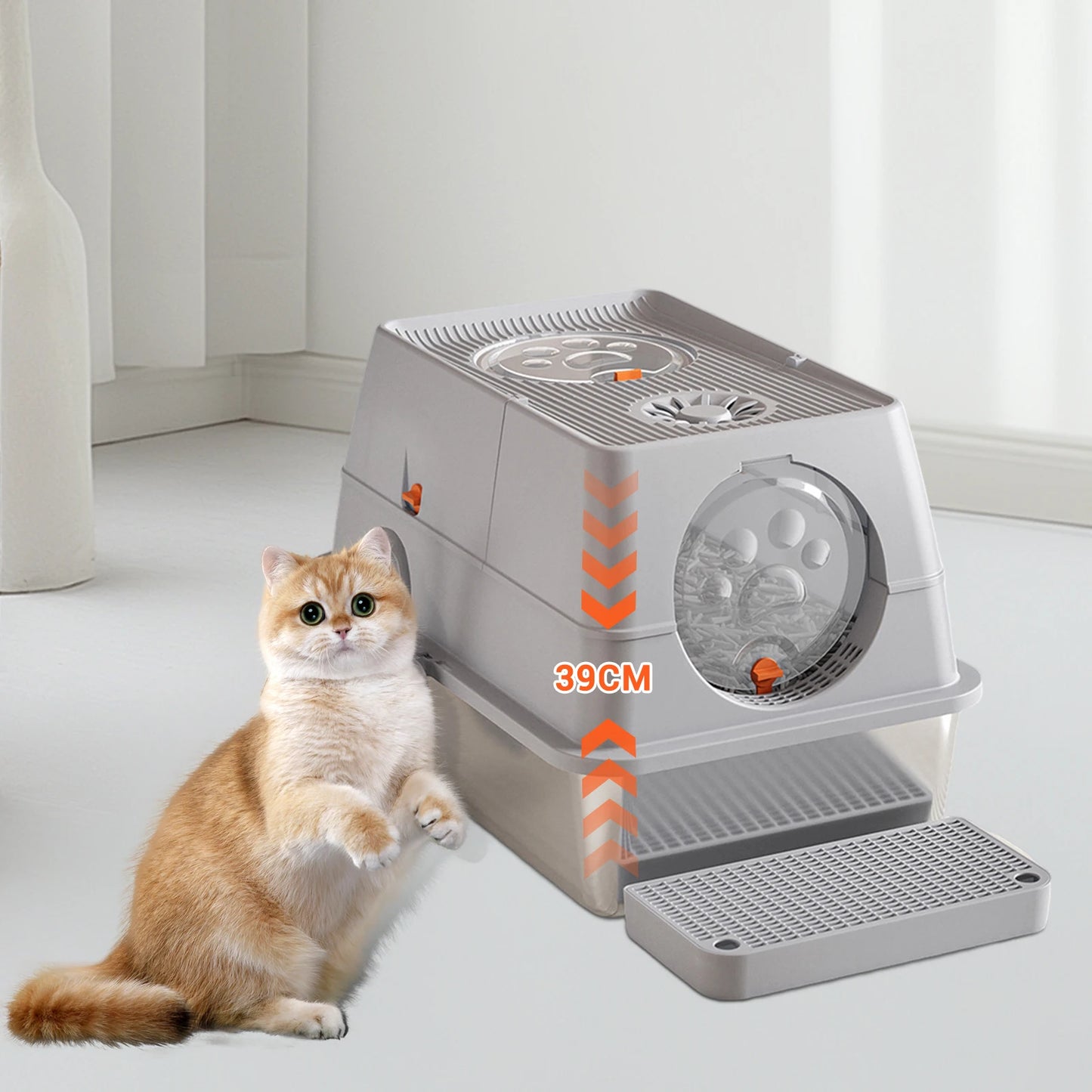 HiMIS Cat Litter Box With Lid Anti-Leakage Non-Stick