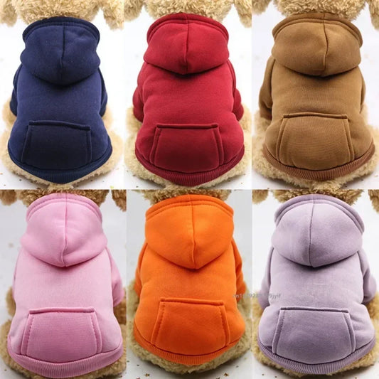 NONECN Winter Hooded Dog Sweatshirt Warm Coat for Pets
