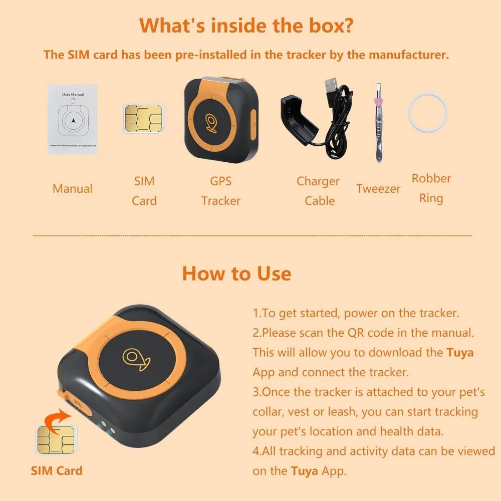 GPS Dog Tracker Health Monitoring And Location Tracking Any Collar