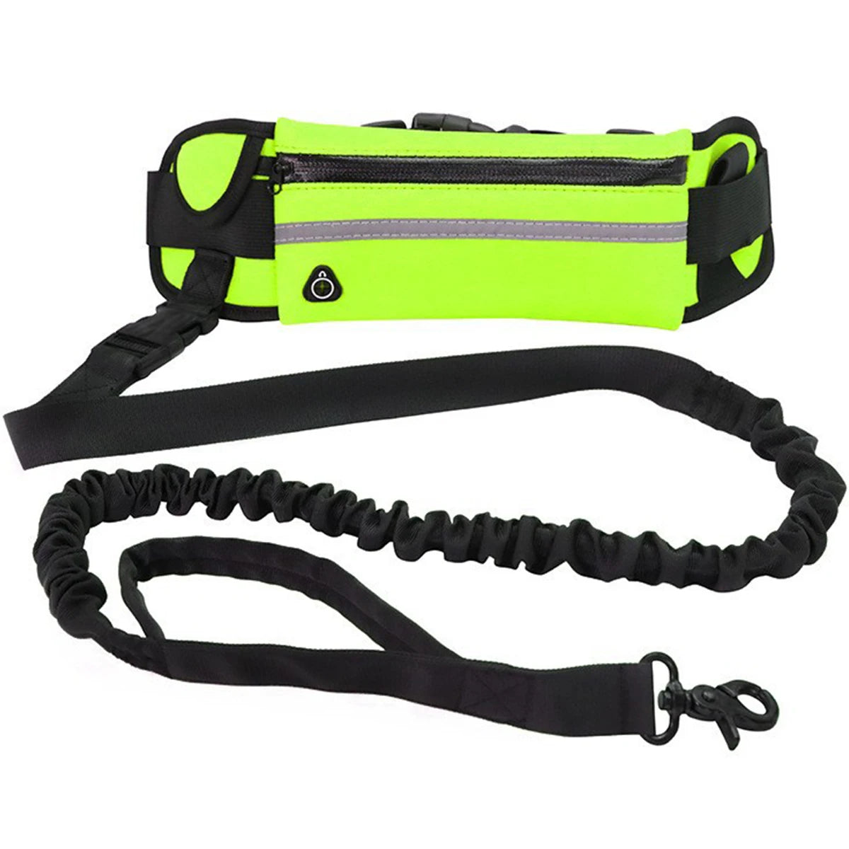 Reflective Hands Free Dog Leash With Waist Bag And Retractable Elastic Belt