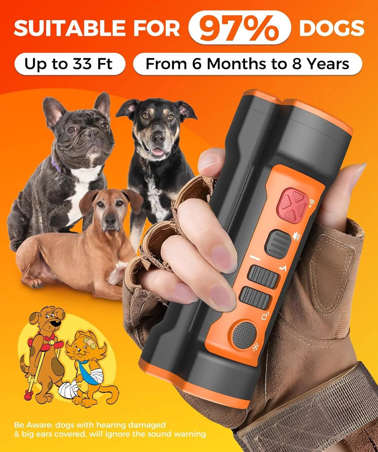Choice Portable Dog Barking Suppression Device With 3 Ultrasonic Transmitters