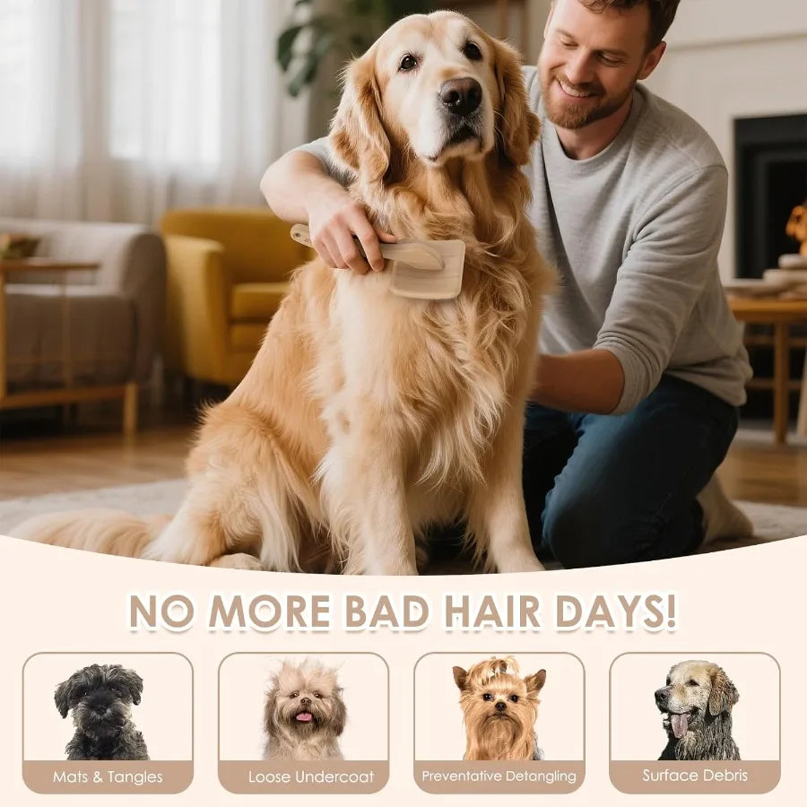 Hign-concerned Slicker Brush For Dogs 3pc Grooming Kit Undercoat Rake