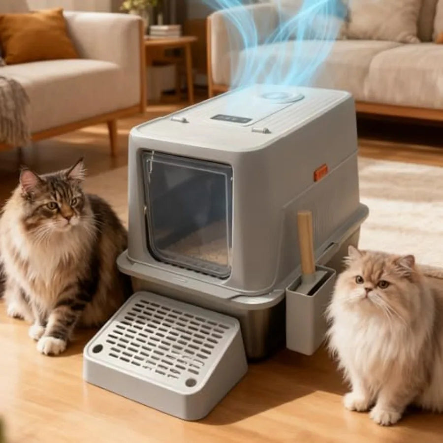 Cat Litter Box With Infrared Sensor For Multiple Cats