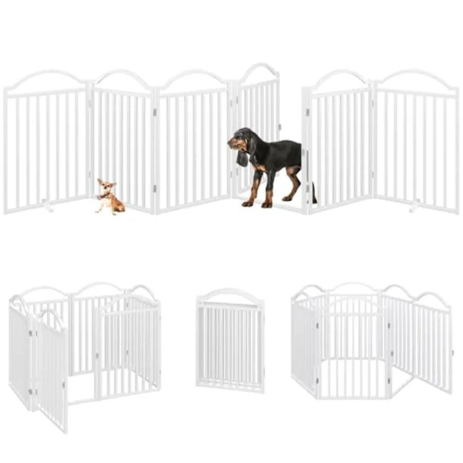 MDNGDog Door Freestanding Dog Gate With Door Walk Through