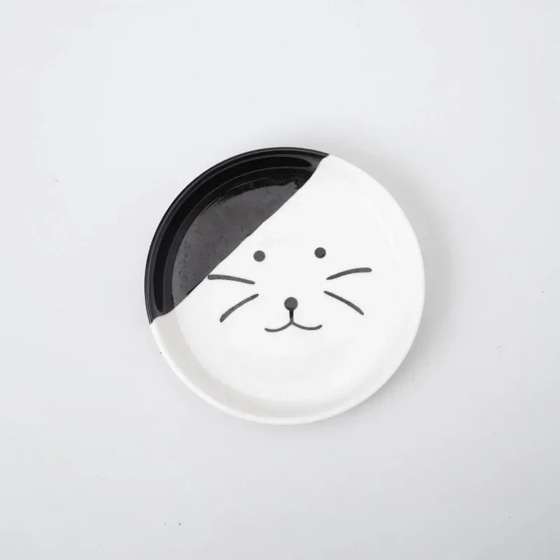 Hign-concerned Ceramic Cat Bowl High-Foot Neck Guard Food Bowl