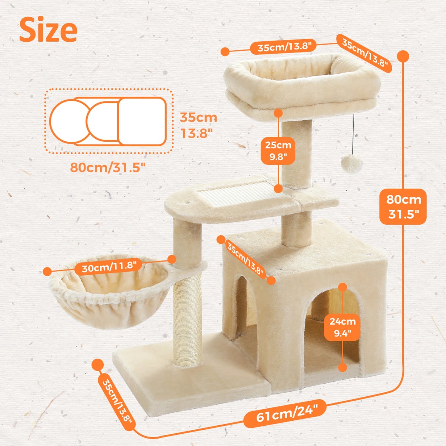 PAWZ Road Cat Tree Tower For Indoor Cats Scratching Posts