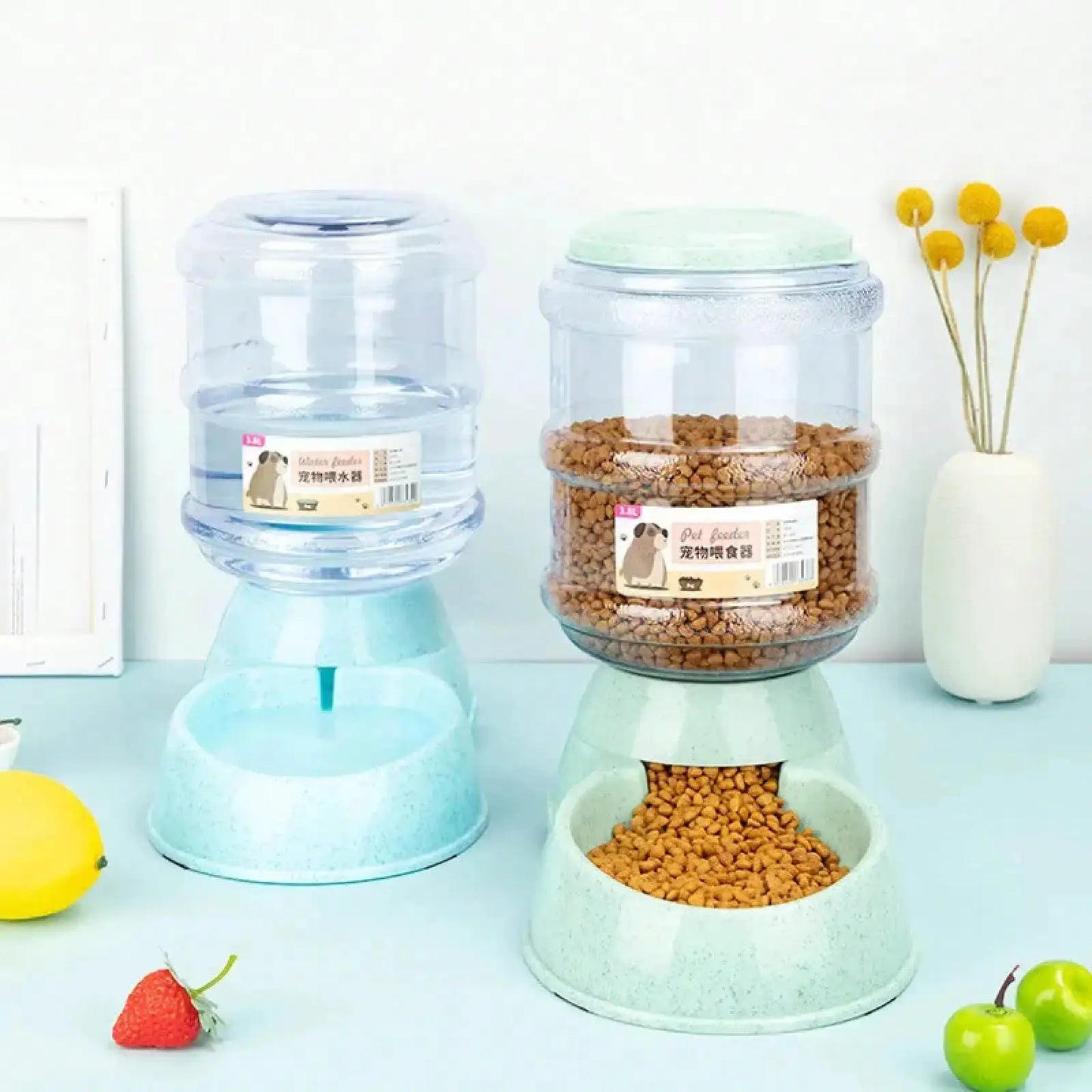 Large Capacity Pet Feeder Bowls Small Dog Food Bowl Automatic Water Dispenser Cat Bowls Pets Feeding Bowls Drink Water Bowl by Furtastic Pet Essentials