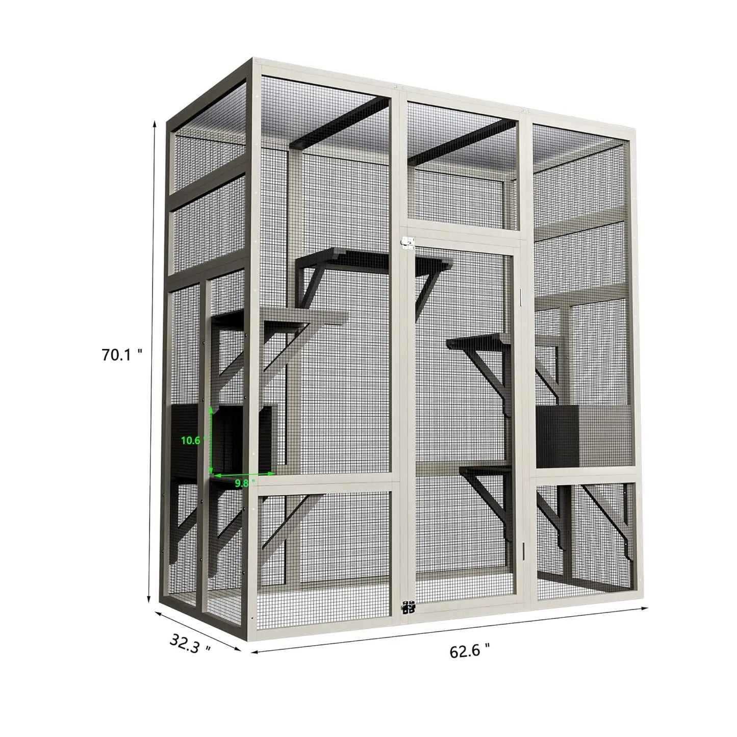 Large Outdoor Cat Enclosure With Window Access And Walk-In Design