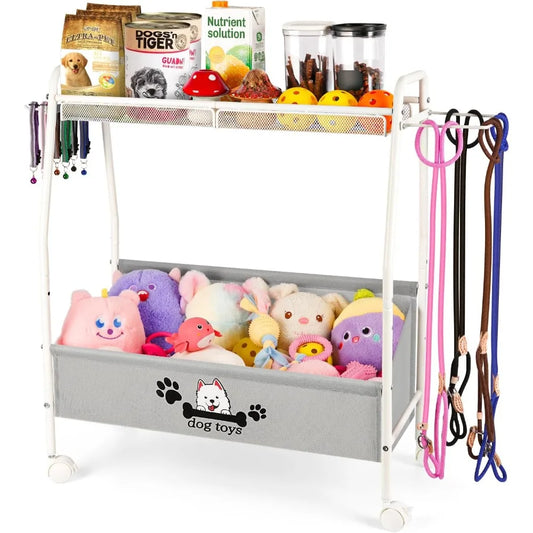 2 Tier Dog Toy Storage Basket Organizer for Living Room