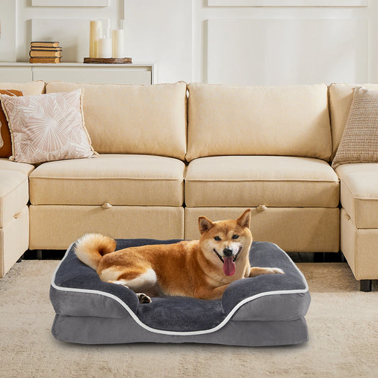 JHK Orthopedic Dog Bed With Memory Foam And Washable Cover