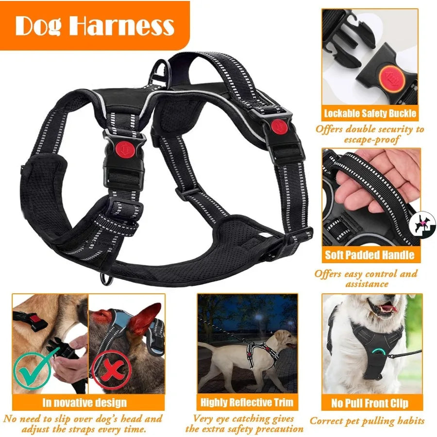 High-Concerned Chemical No Pull Dog Harness Set With Leash