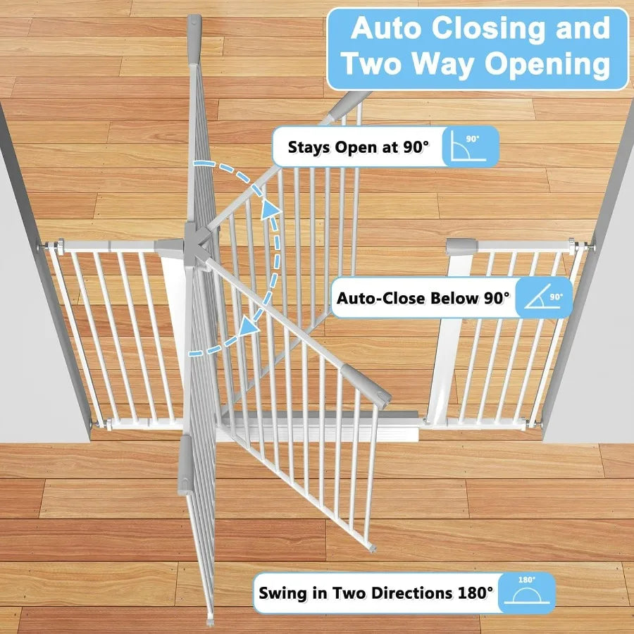 Dog Door Pressure Mounted Auto Close Pet Gate For Doorways