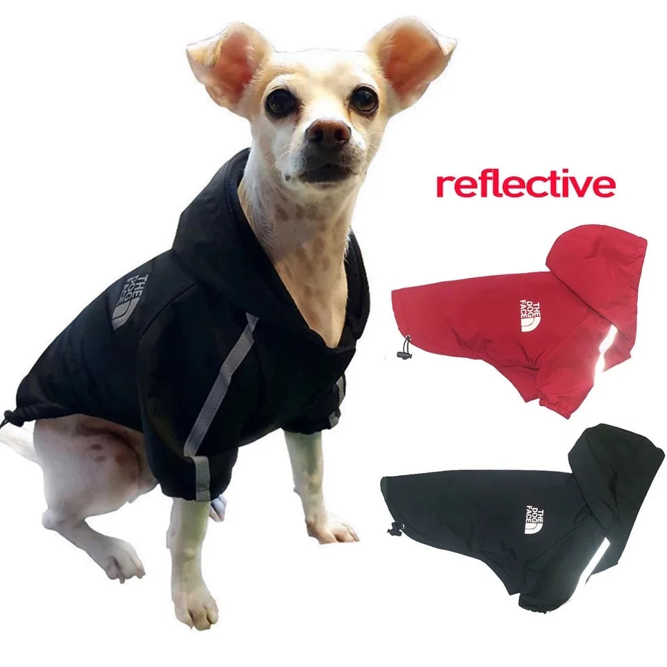 Choice Dog Waterproof Coat With Reflective Hoodie Face Print