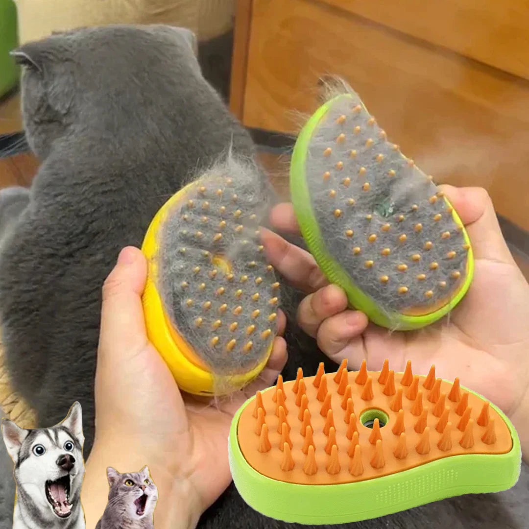 Pet Steam Brush Massager 3 In 1 Electric Grooming Comb