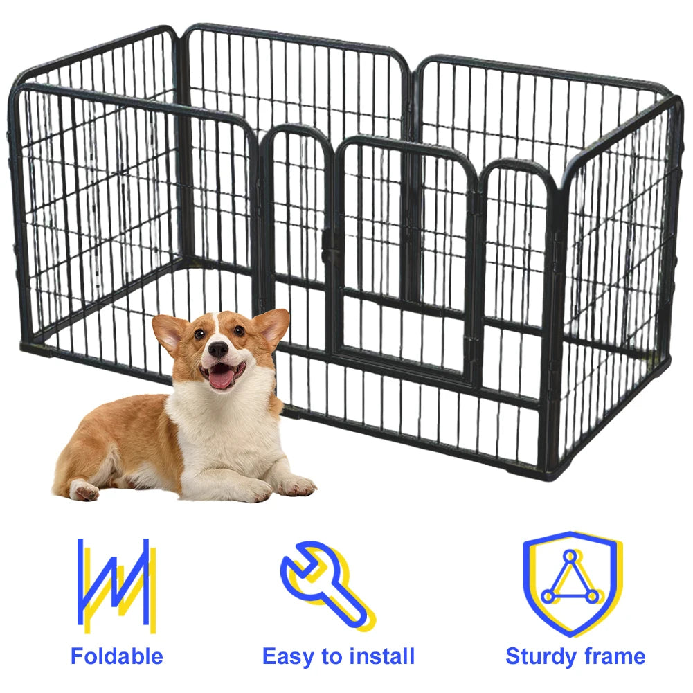 NONE Detachable Foldable Metal Play Pen For Dogs Cats Rabbits