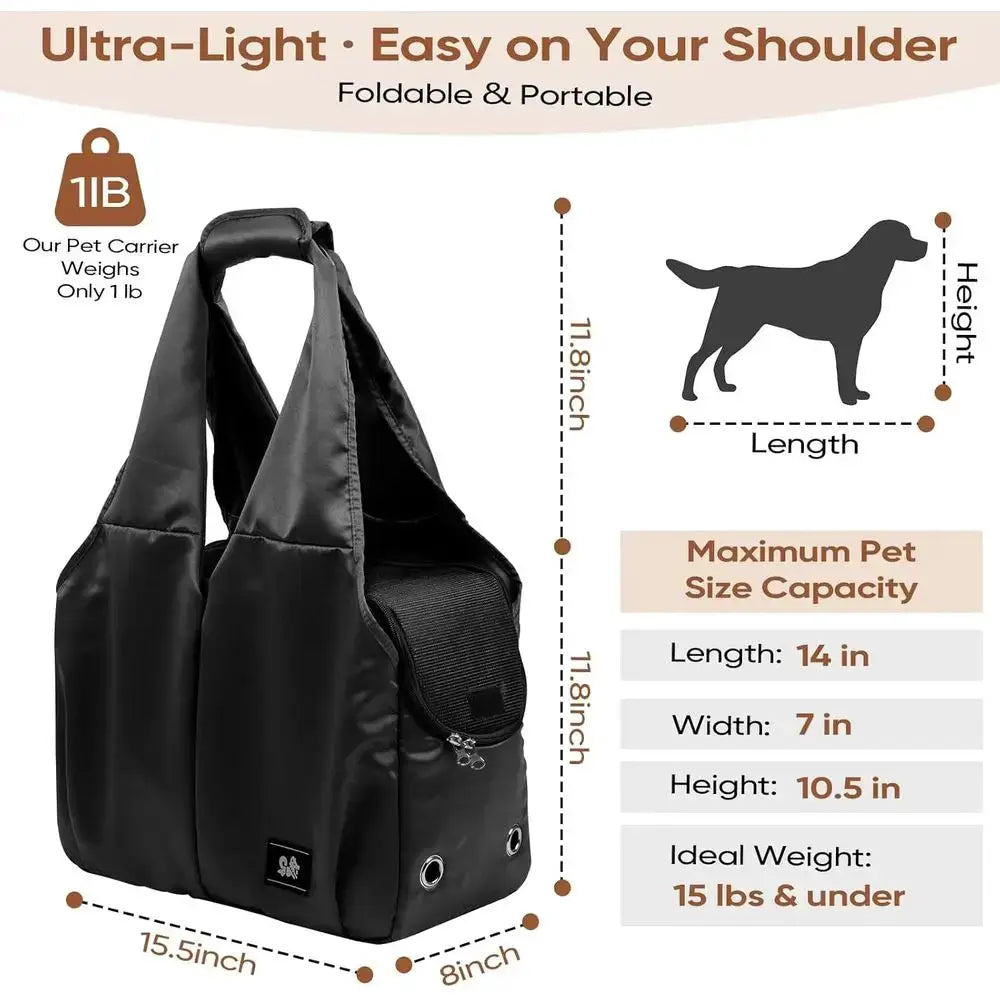 Dog Purse Carrier for Small Dogs, Cats, and Puppies – Soft-Sided Travel Pet Tote Bag with 4 Large Pockets, Foldable, Lightweight by Furtastic Pet Essentials