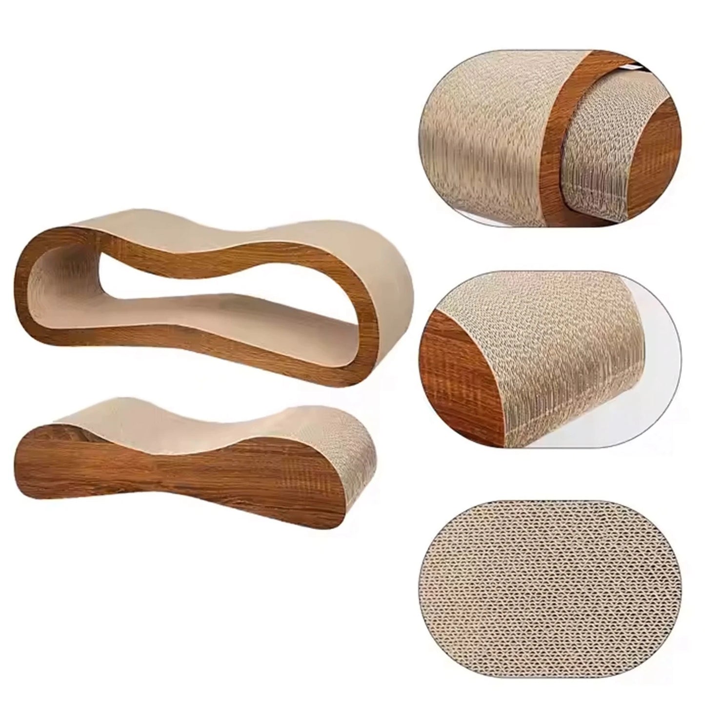 2 In 1 Cat Scratcher Lounge Bed and Scratching Post