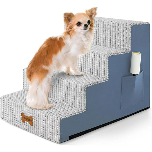 Dog Door 4Step Bed Stairs Non Slip Ramp Pets Indoors