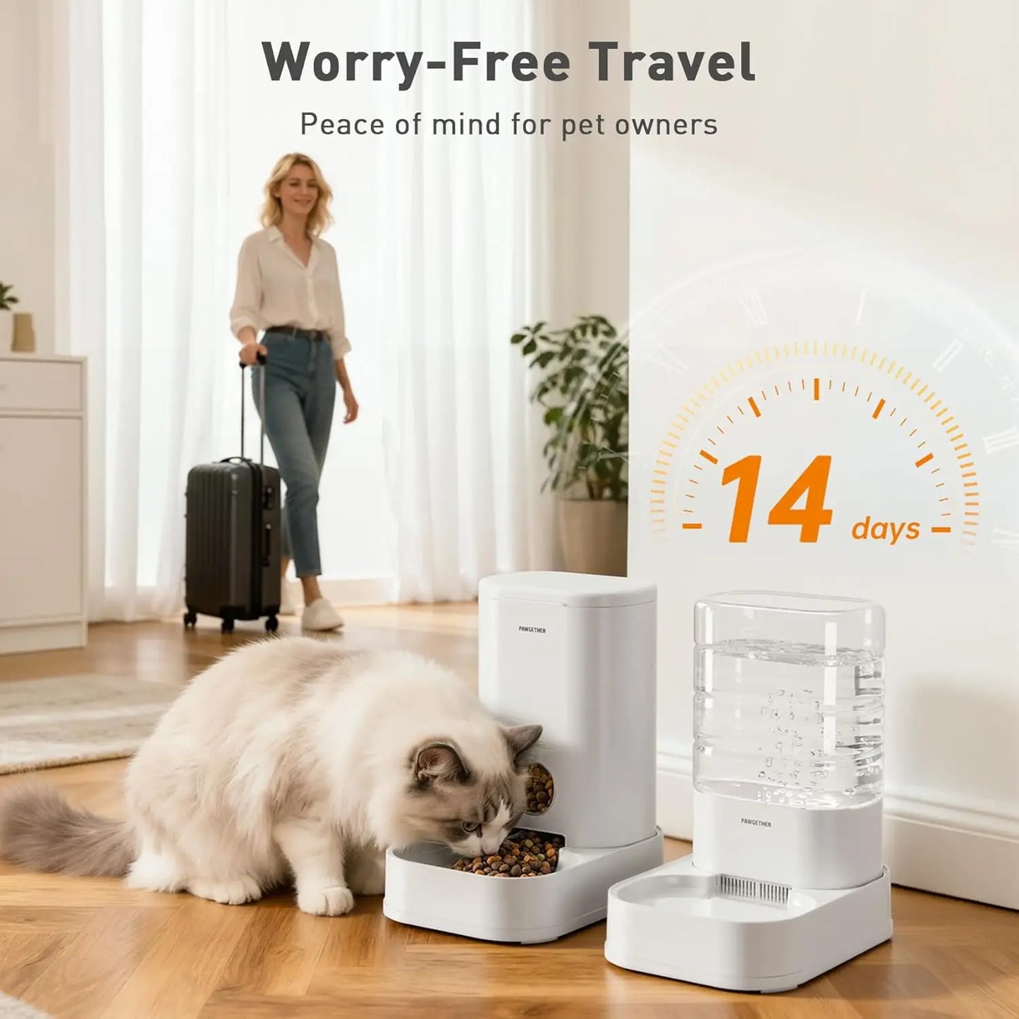 2 Pack Gravity Pet Feeder and Water Dispenser Automatic