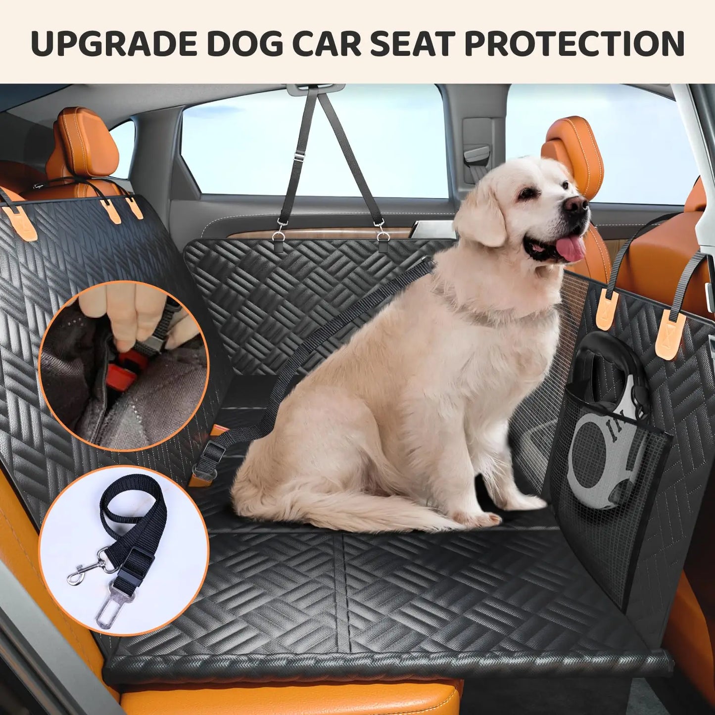 Rear Seat Dog Cover With 600D Hard Bottom Extender