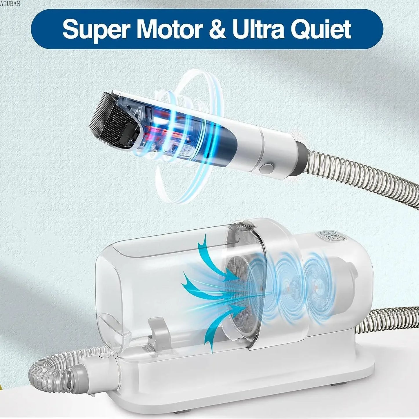 ATUBAN Dog Grooming Vacuum Kit For Pet Hair Cleaning