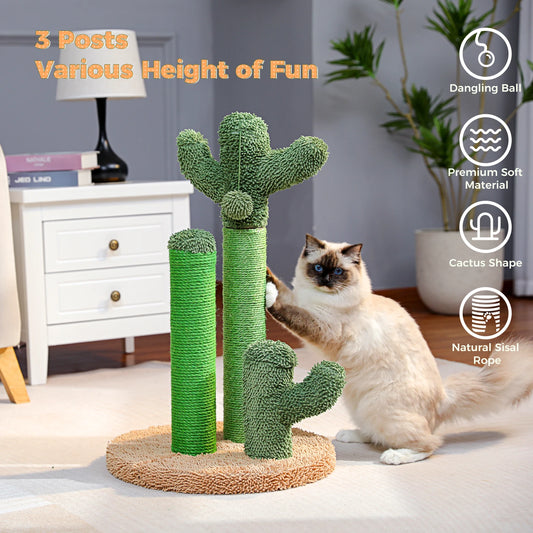 PAWZ Road Cactus Cat Scratcher Post With Three Scratching Poles