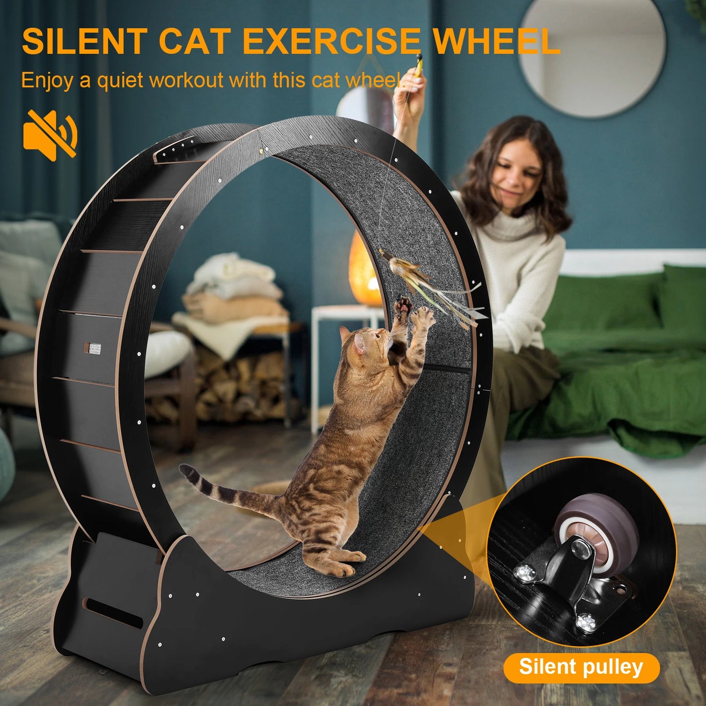 Shunmaii Cat Exercise Wheel Treadmill For Indoor Running