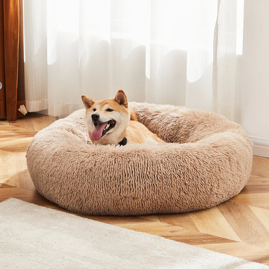 JHK Calming Dog Bed Anti Slip Plush Faux Fur