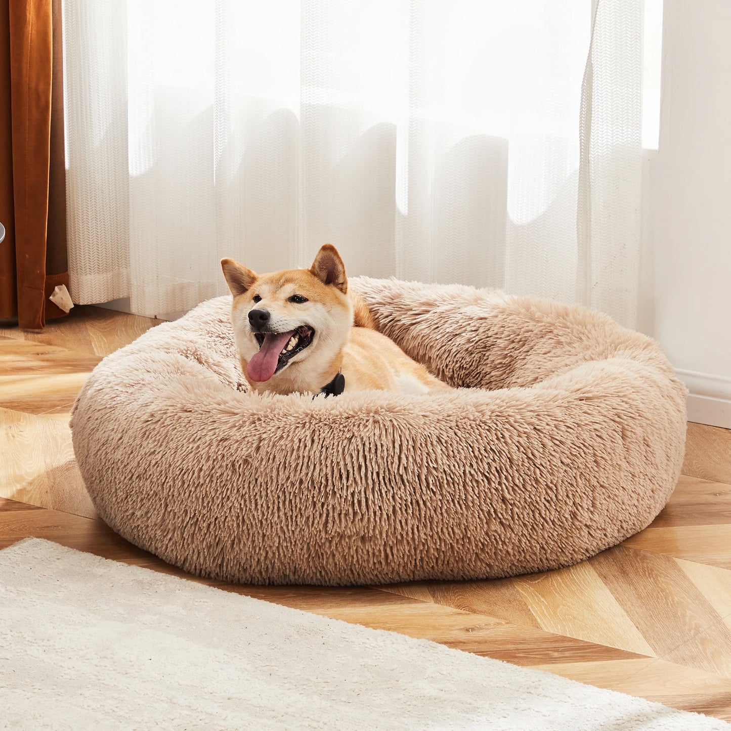 Calming Faux Fur Dog Bed