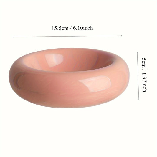 Ceramic Cat Bowl Donut Shape Non Slip Anti Fall Pet Dish