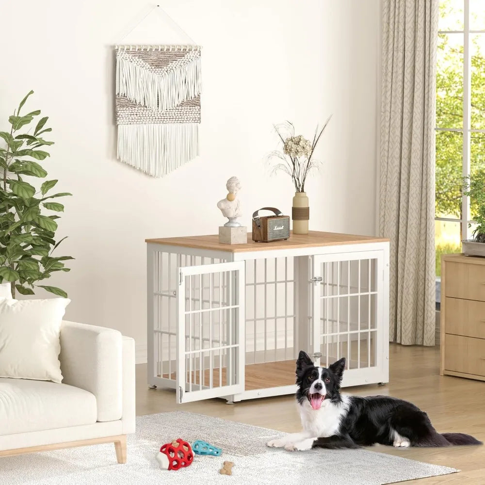 HUANZHUANG Heavy Duty Dog Crate Furniture For Large Dogs End Table