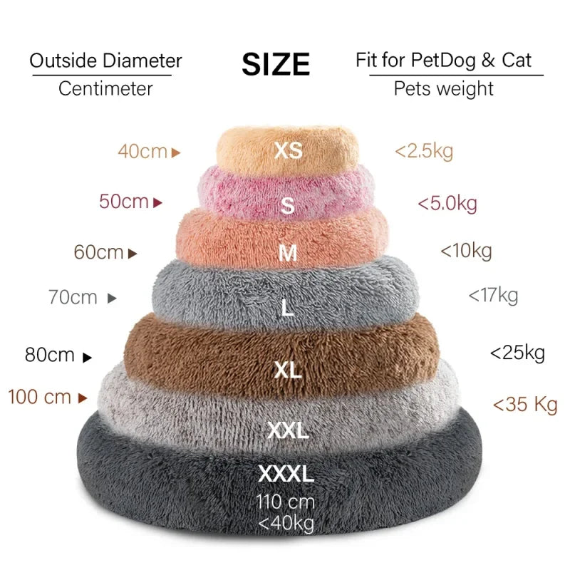 NONECN Cat Bed Washable Plush Donut Bed for Cats Soft
