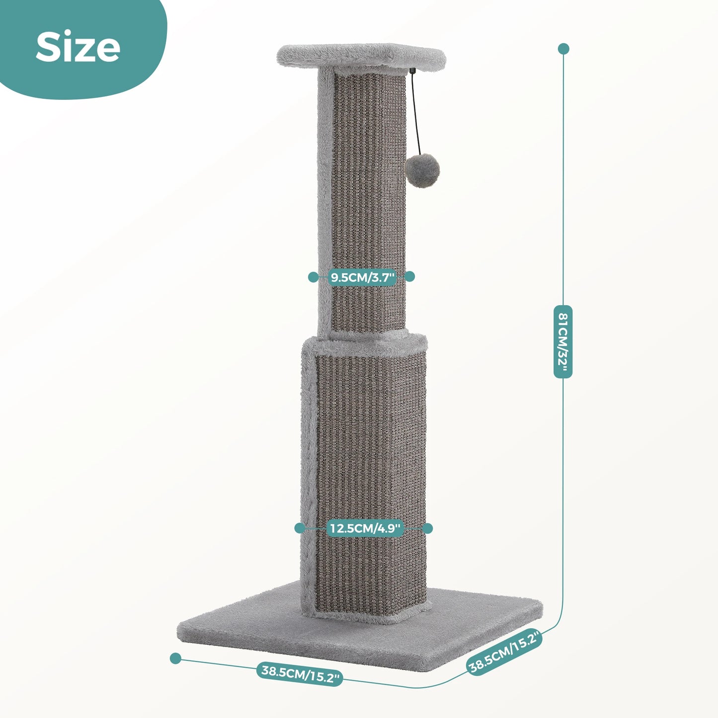 PAWZ Road Cat Scratching Post Indoor Tall Scratching Toy