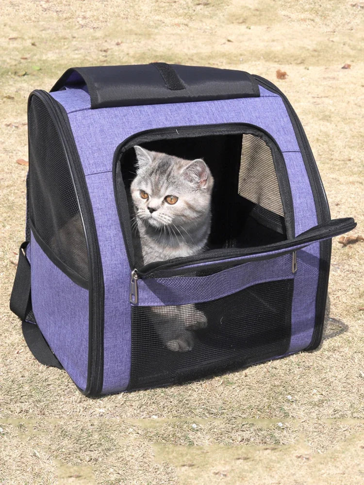 Lightweight Cat Backpack Carrier With Breathable Mesh