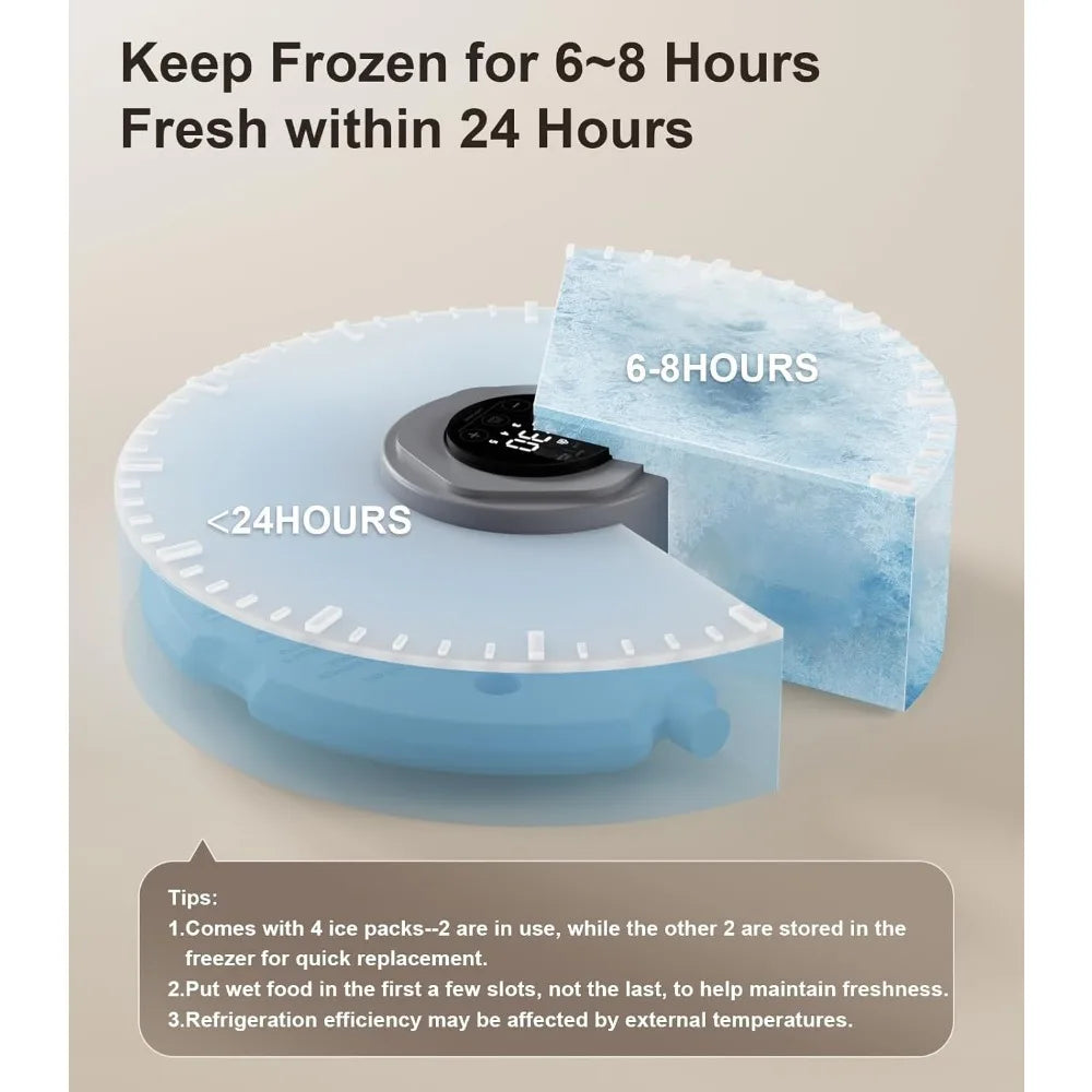 Rechargeable Cordless Cat Feeder For Wet Food With Ice Packs