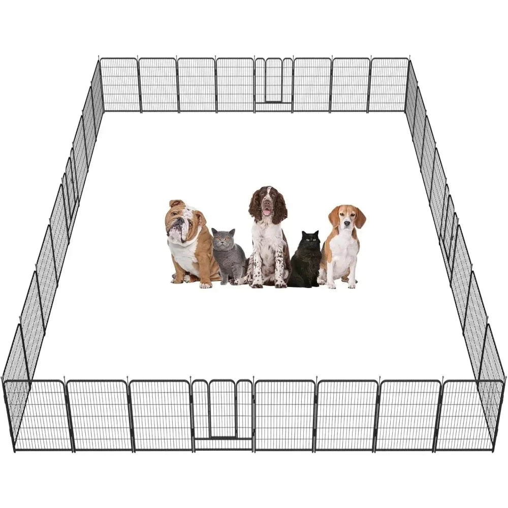 Heavy Duty Folding Dog Playpen With Door For Outdoor Use