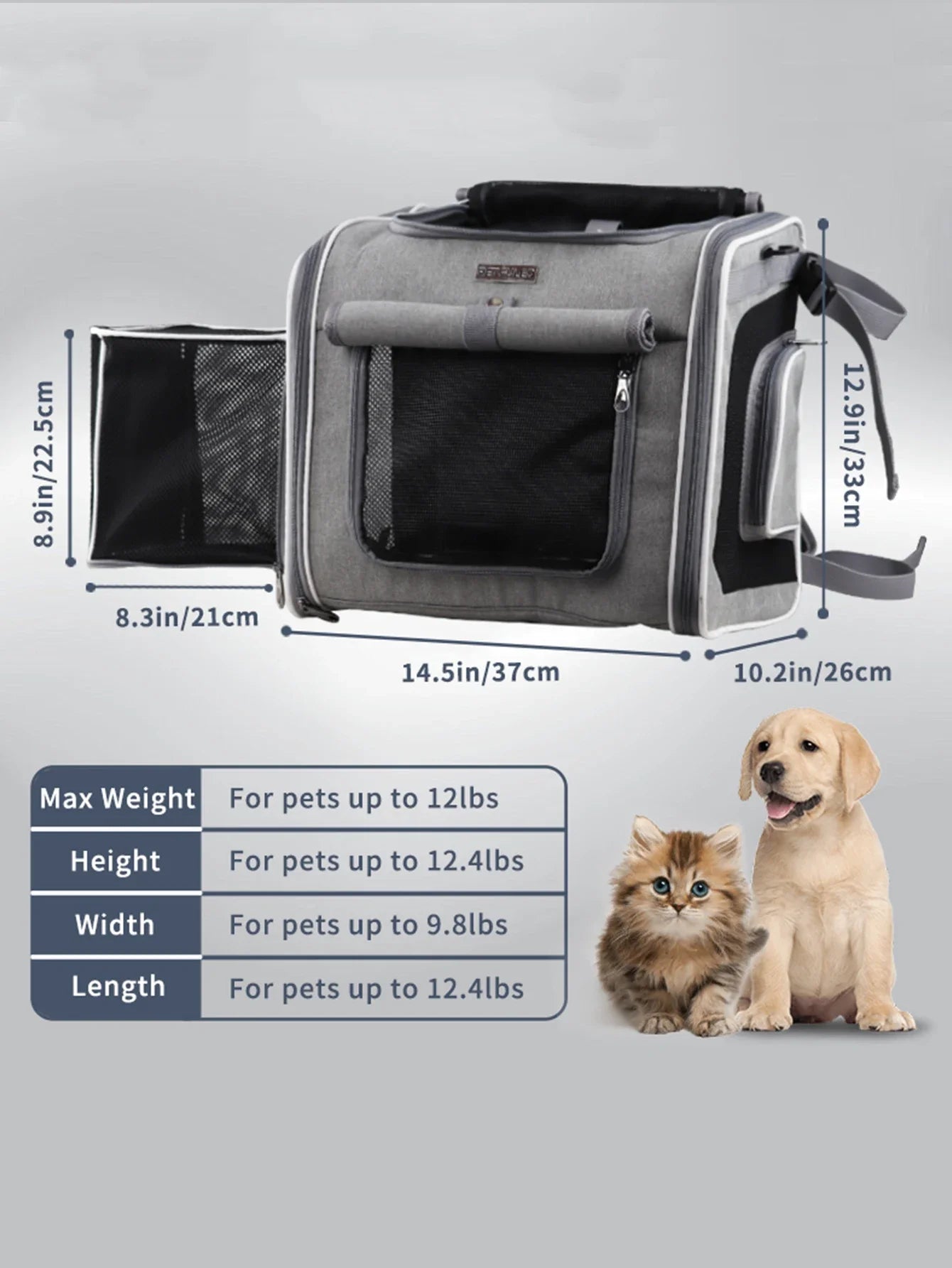 FULED Dog Bike Basket Carrier Backpack With Four Open Doors