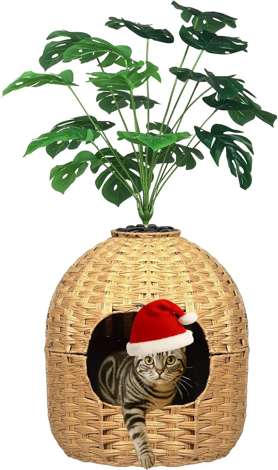 XMSJ Hidden Cat Litter Box With Faux Plant Odor Control