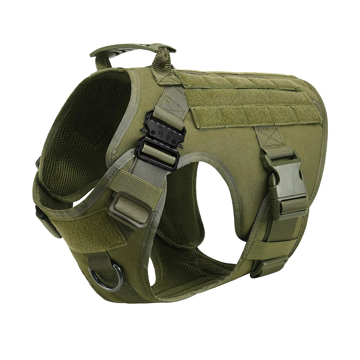 Tactical Nylon Dog Harness With Molle Pouches Adjustable