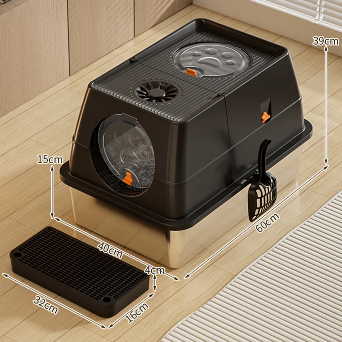 HiMIS Cat Litter Box With Lid Anti-Leakage Non-Stick