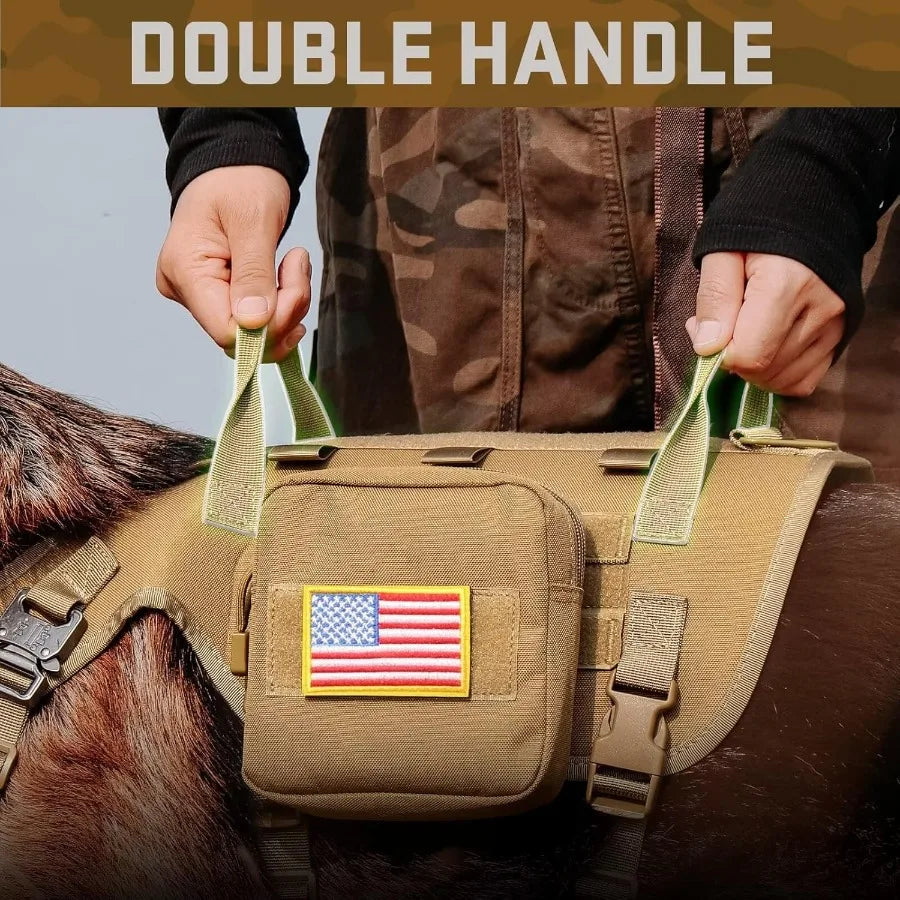 High Concerned Tactical Dog Harness No Pull Bungee Leash Set