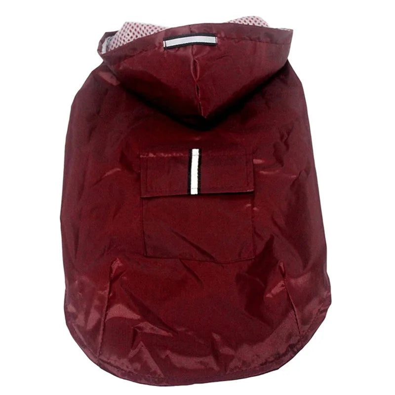 Choice Dog Raincoat Waterproof Hoodie Jacket With Reflective Stripe