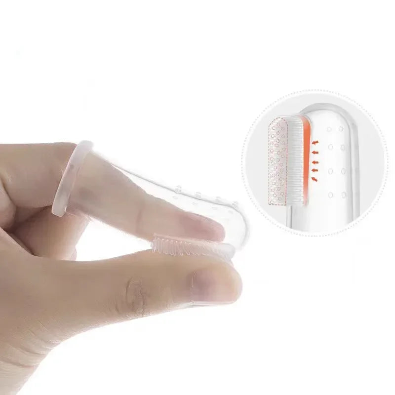 Silicone Fingertip Pet Toothbrush for Dogs and Cats