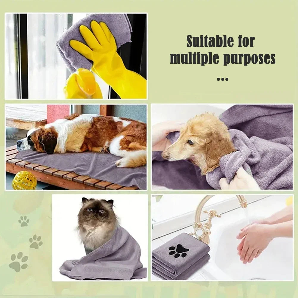 Microfiber Pet Bath Towel Super Absorbent For Dogs Cats