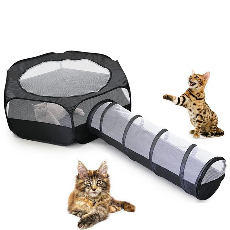 Cat Tunnel Cage House 2 in 1 CollapsiblePortable Tent