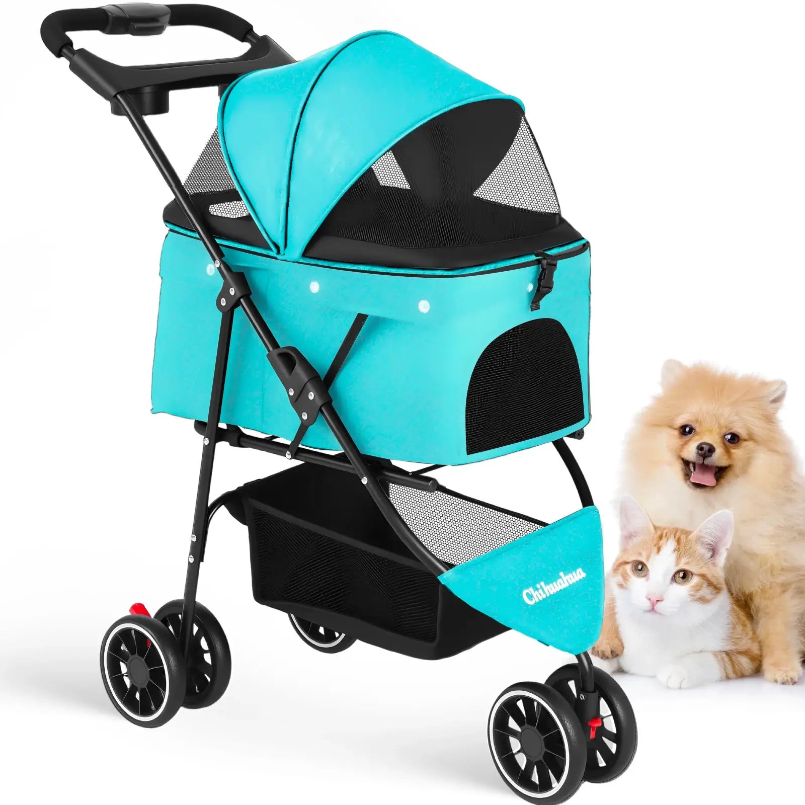 Chihuahua Pet Stroller for Dogs and Cats Portable Foldable Carrier by Furtastic Pet Essentials