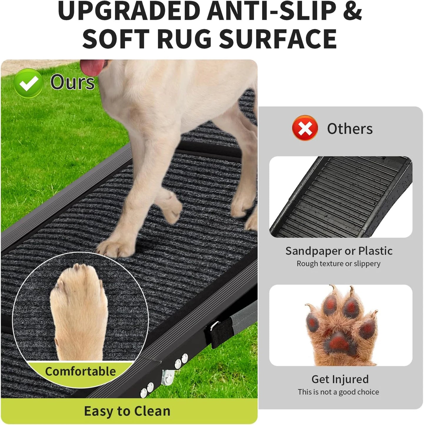 HiMISSDog Upgraded Car Ramp For Dogs Folding Non Slip Surface