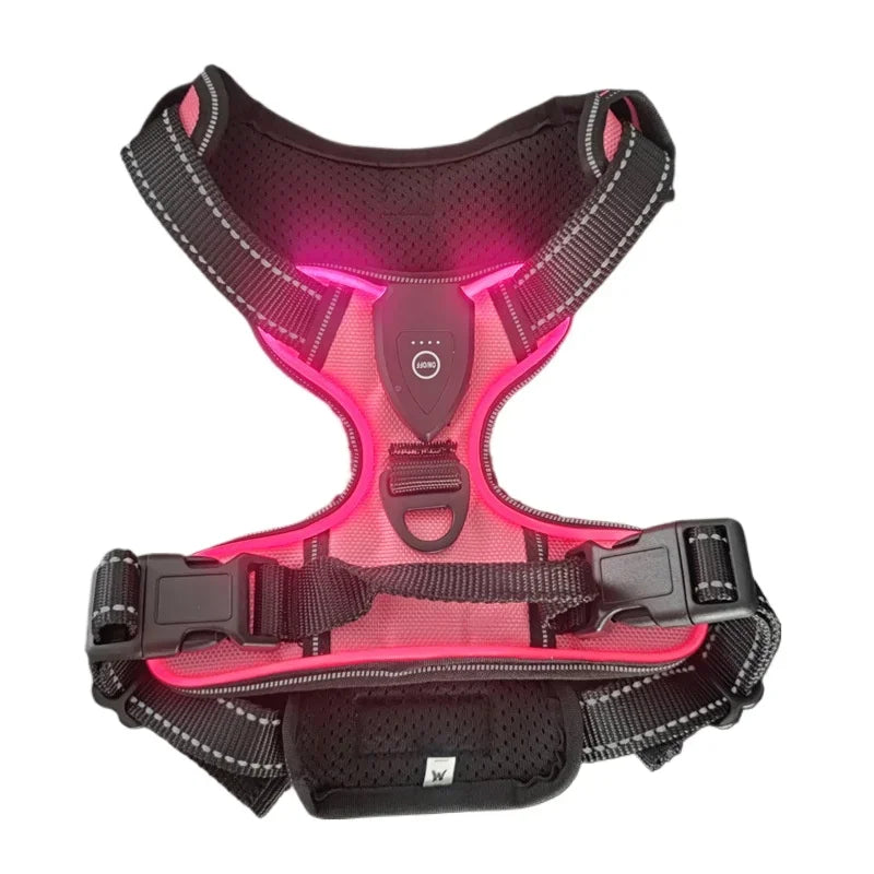 NONECN LED Glowing Dog Harness With Three Light Modes